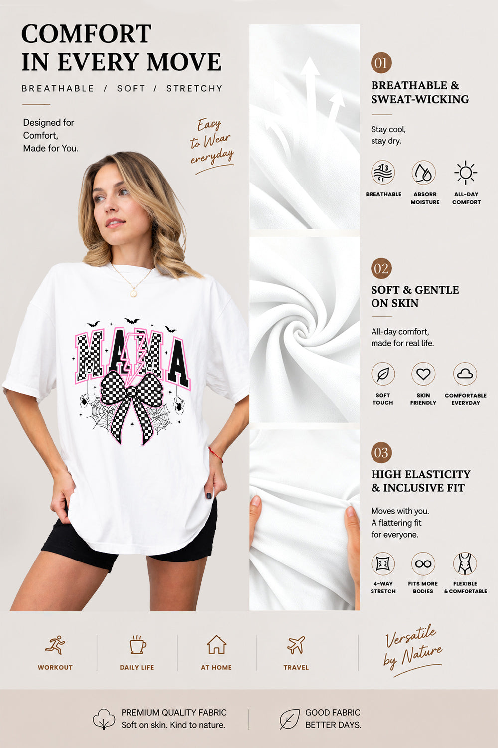 Halloween mama bow tee