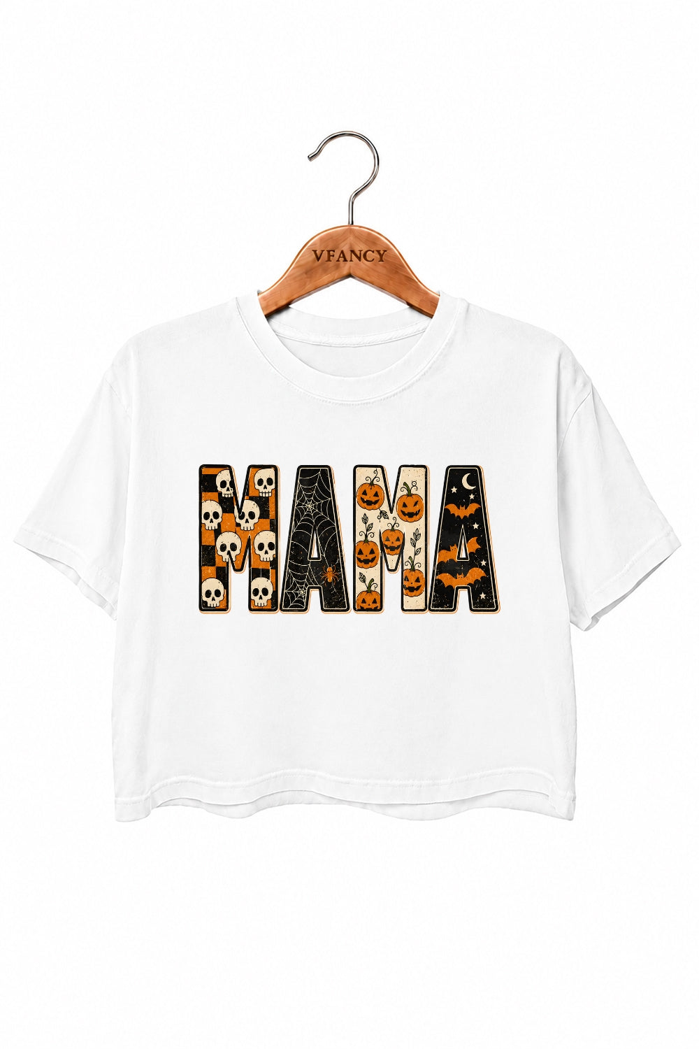 Halloween mama letters crop top