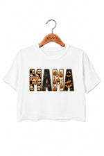 Halloween mama letters crop top