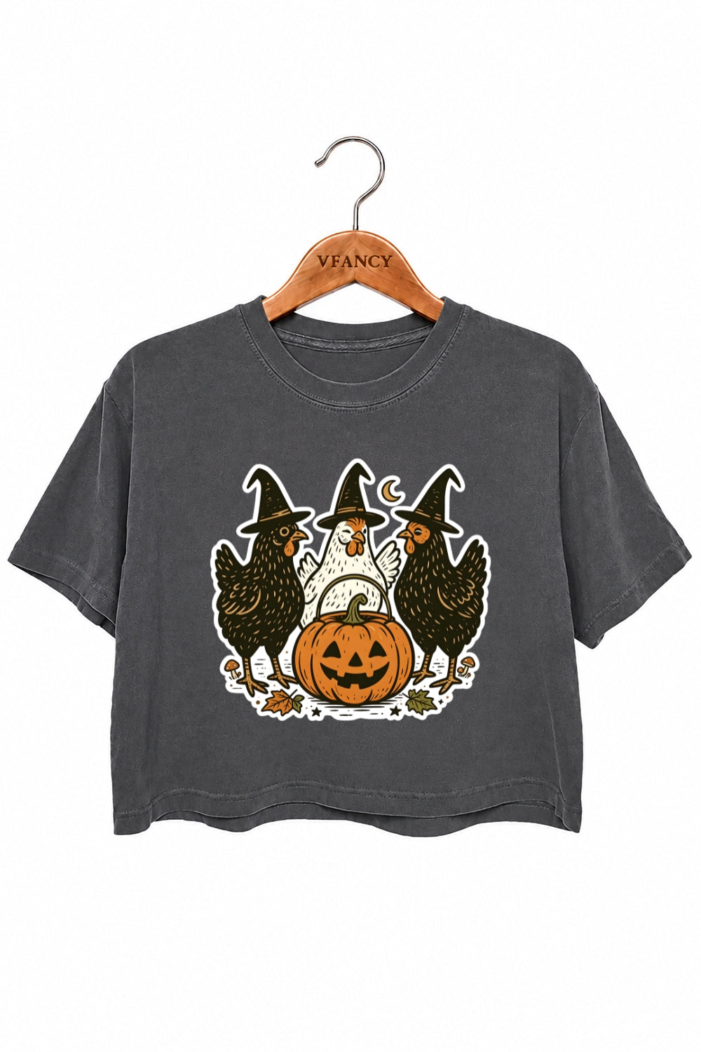 Halloween pumpkin chicken crop top