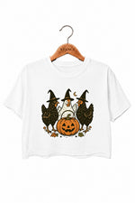 Halloween pumpkin chicken crop top