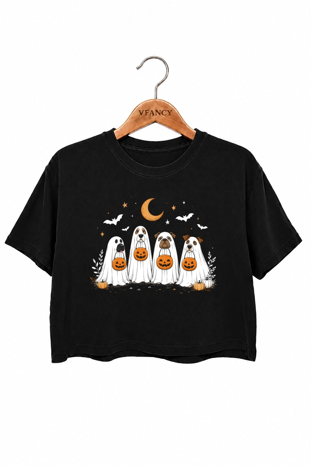 Halloween pumpkin dogs crop top