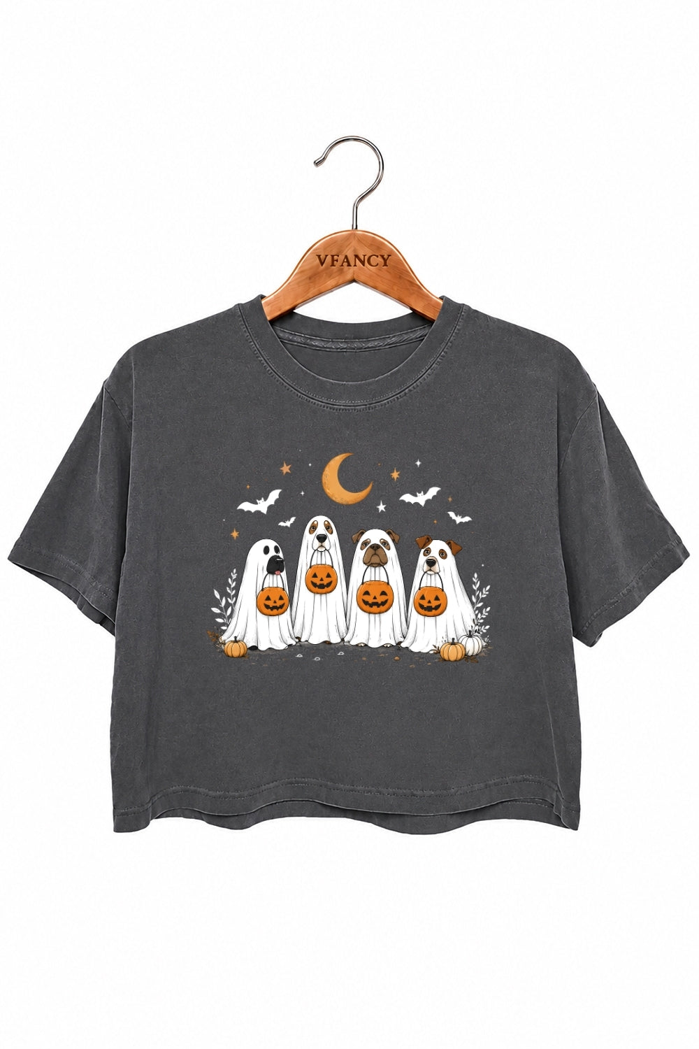 Halloween pumpkin dogs crop top