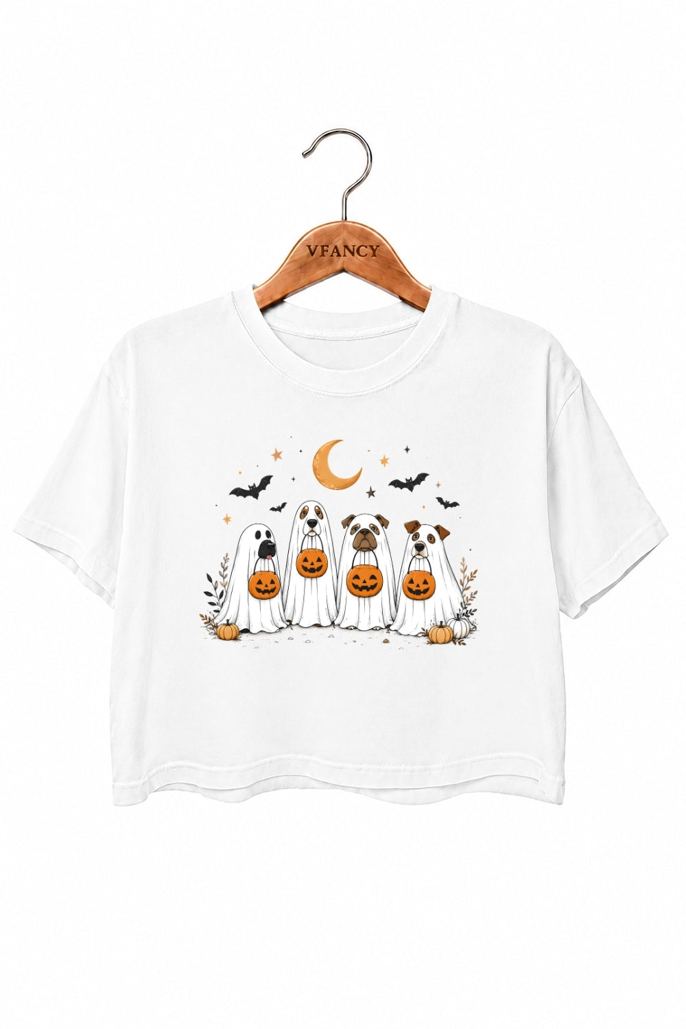 Halloween pumpkin dogs crop top