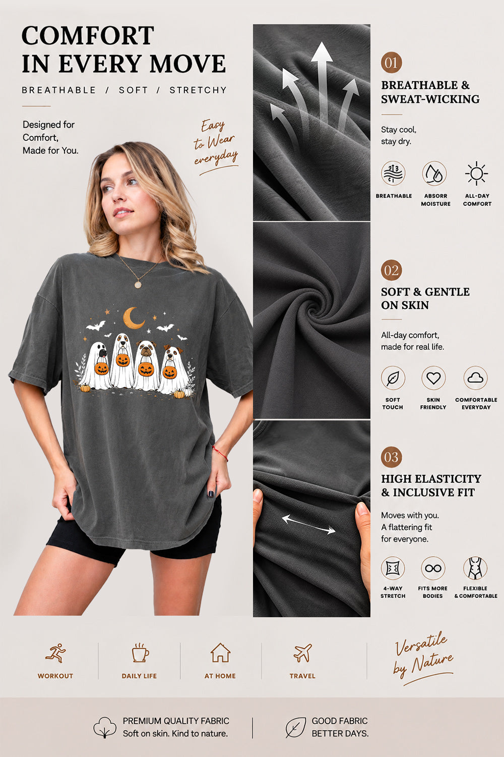 Halloween pumpkin dogs tee