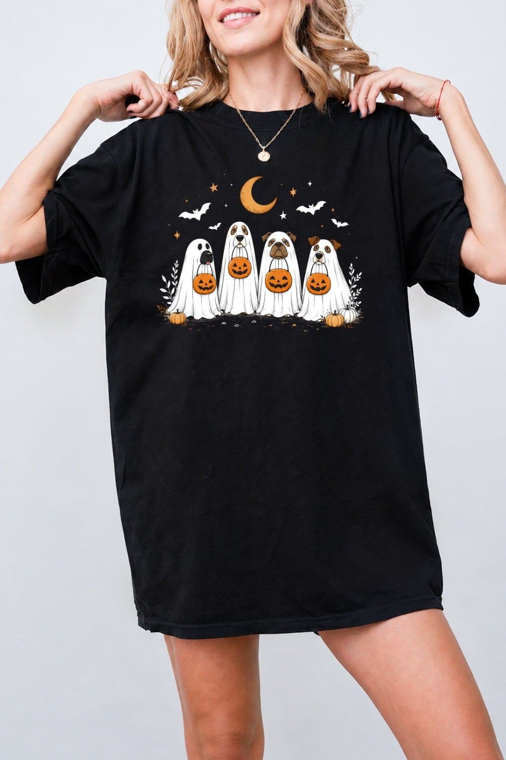 Halloween pumpkin dogs tee
