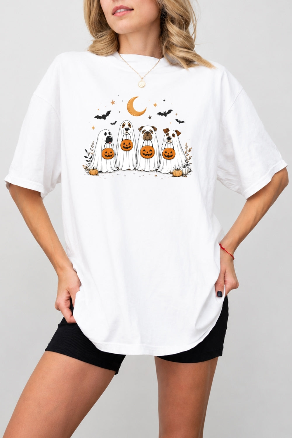 Halloween pumpkin dogs tee