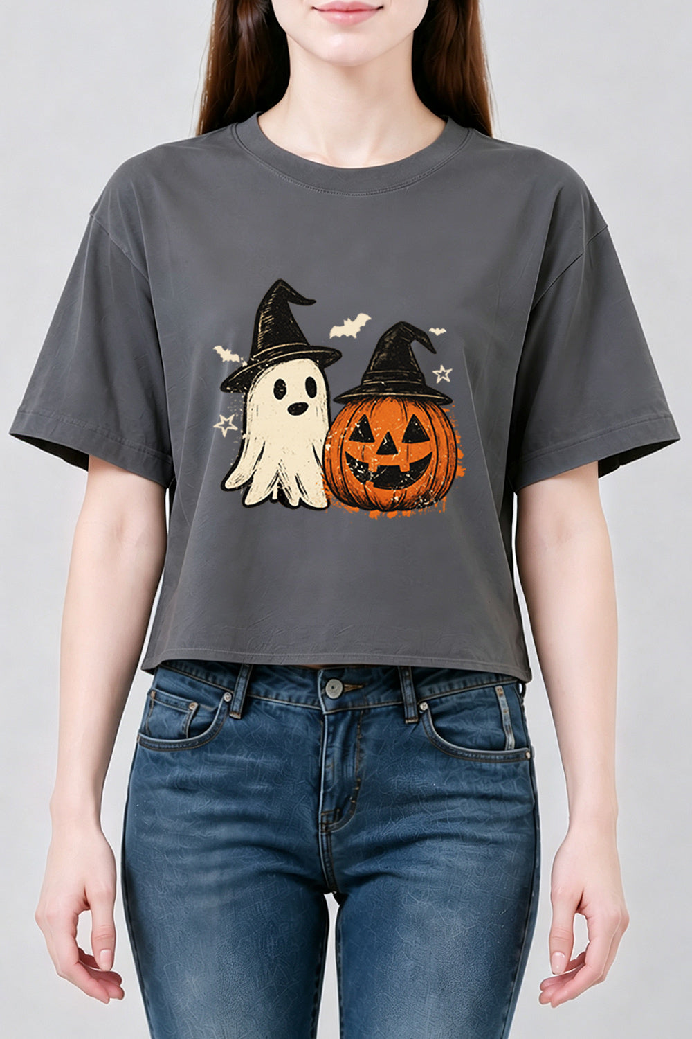 Halloween witch ghost crop top
