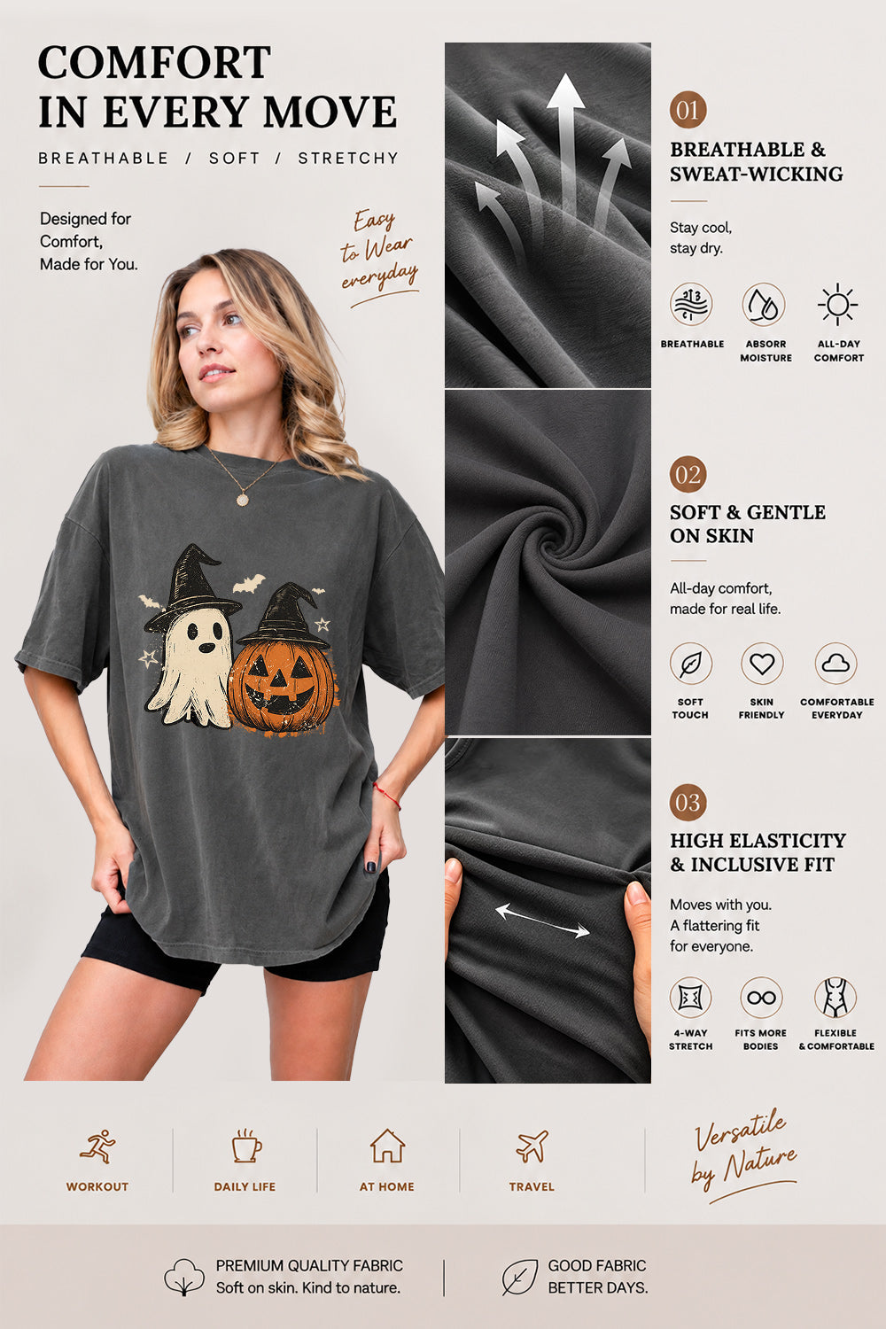 Halloween witch ghost tee