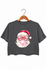 Heart-shaped glasses santa crop top