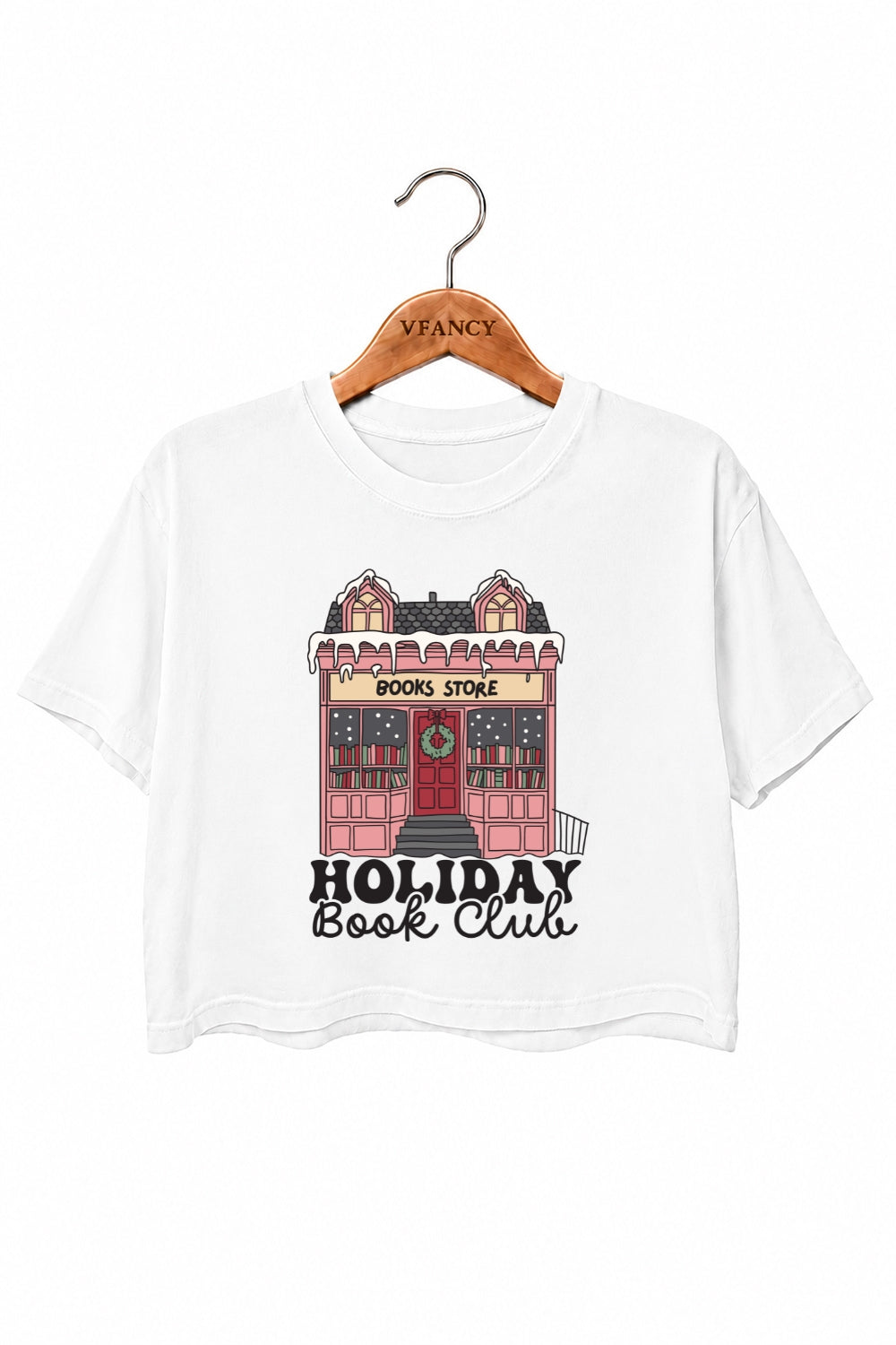Holiday book club crop top