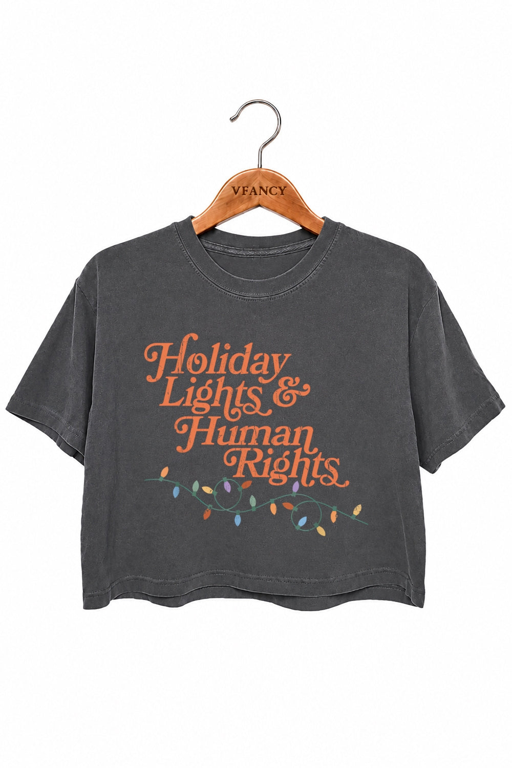Holiday lights and human rights crop top