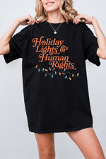 Holiday lights and human rights tee
