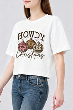Howdy christmas bauble crop top