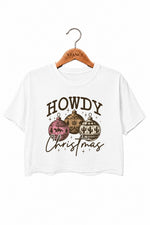 Howdy christmas bauble crop top