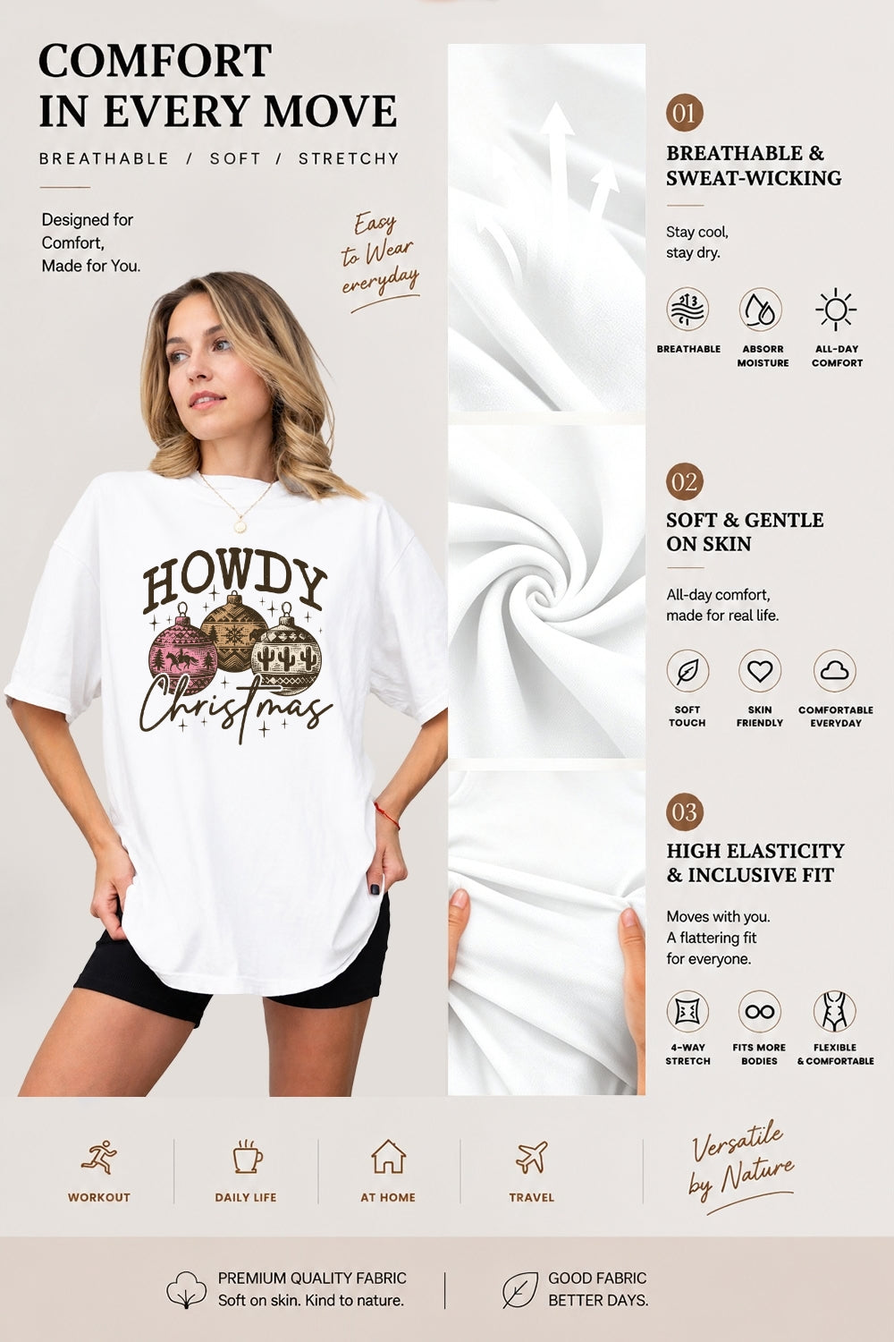 Howdy christmas bauble tee