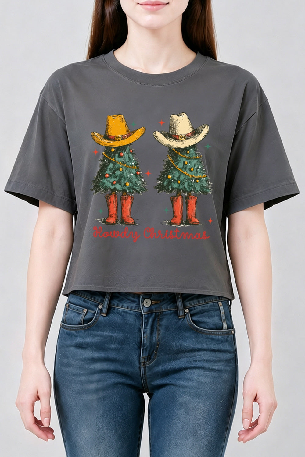 Howdy christmas crop top