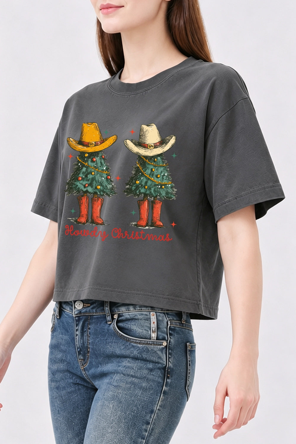 Howdy christmas crop top