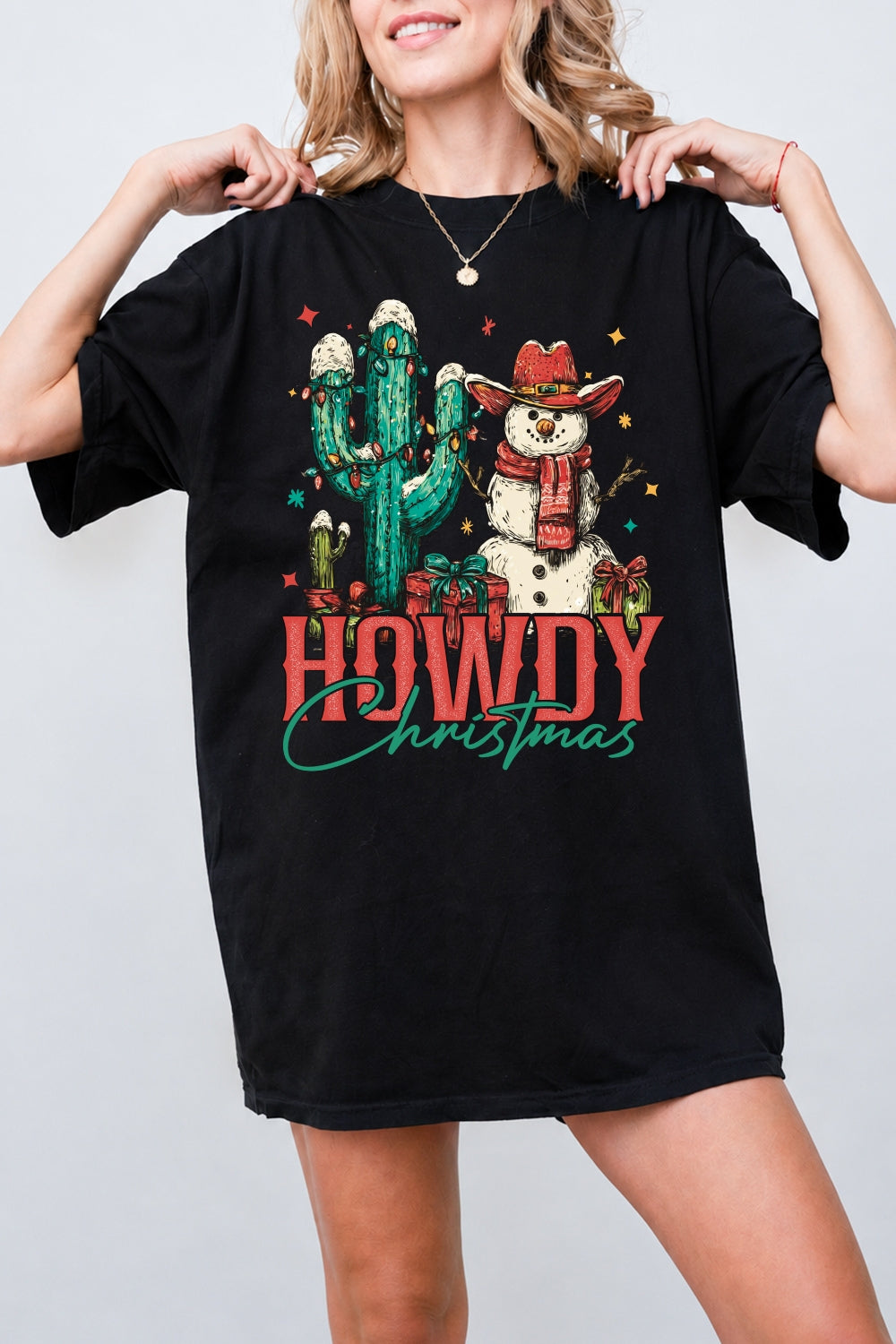 Howdy christmas snowman tee