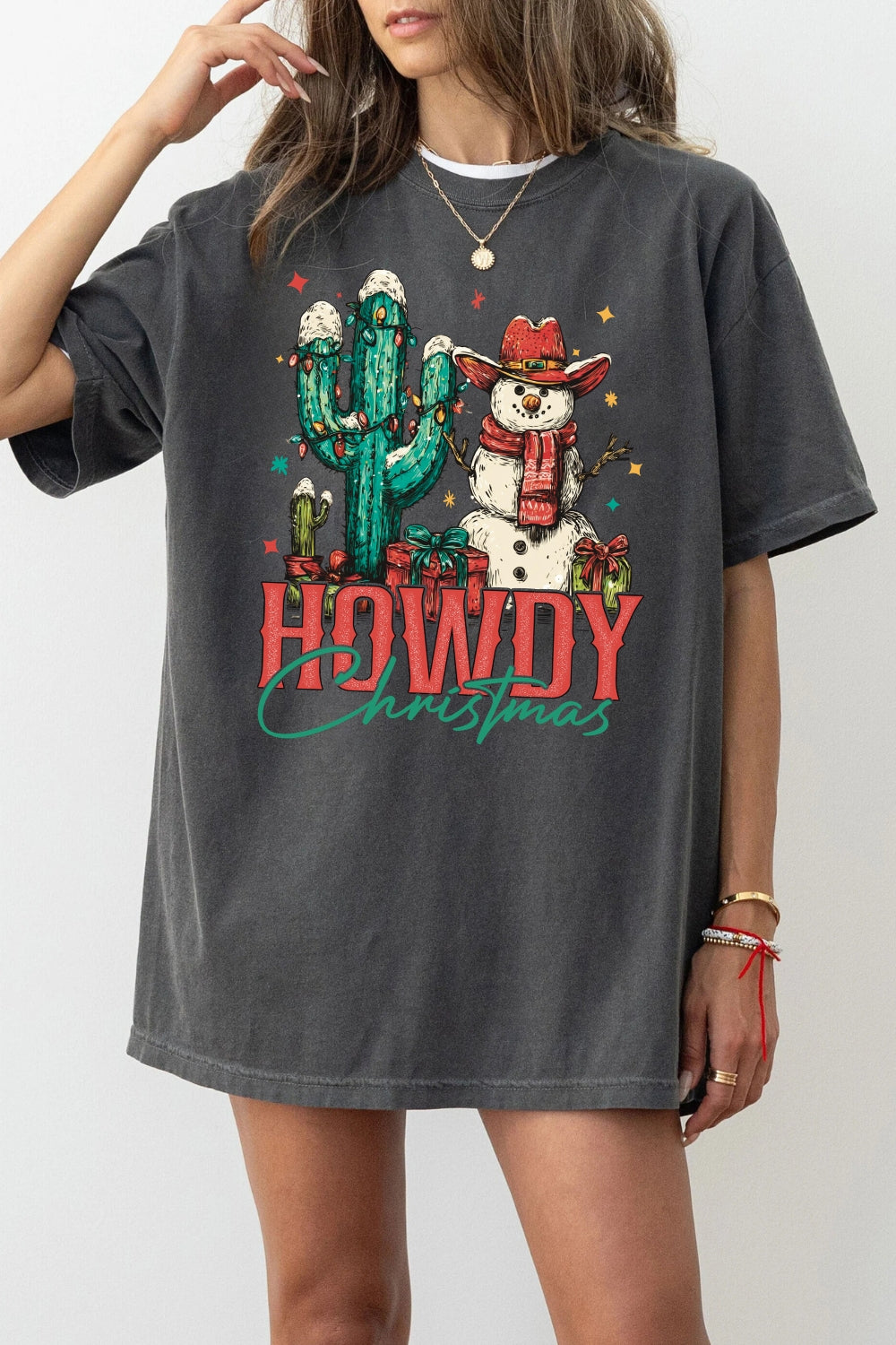 Howdy christmas snowman tee