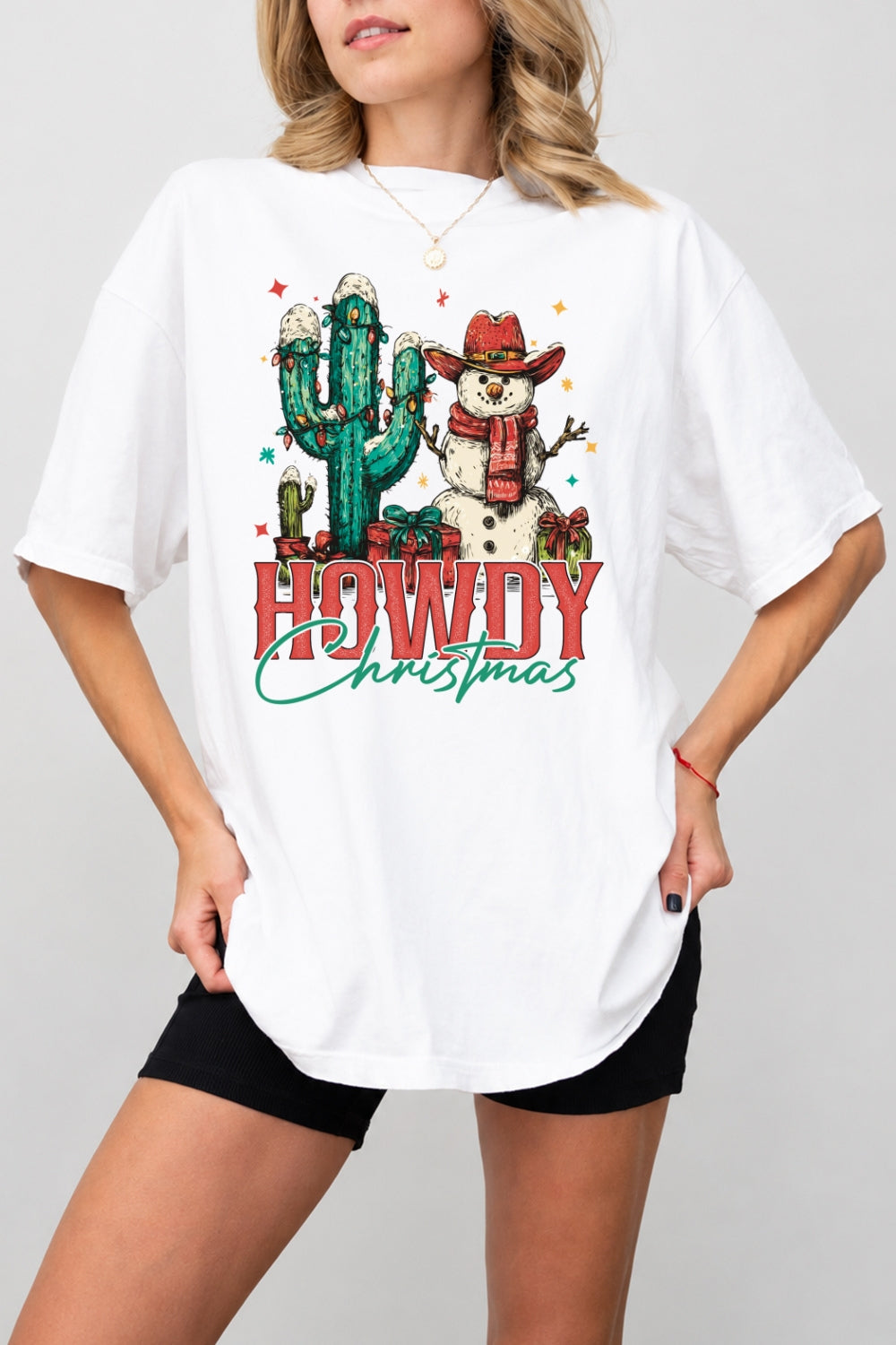 Howdy christmas snowman tee