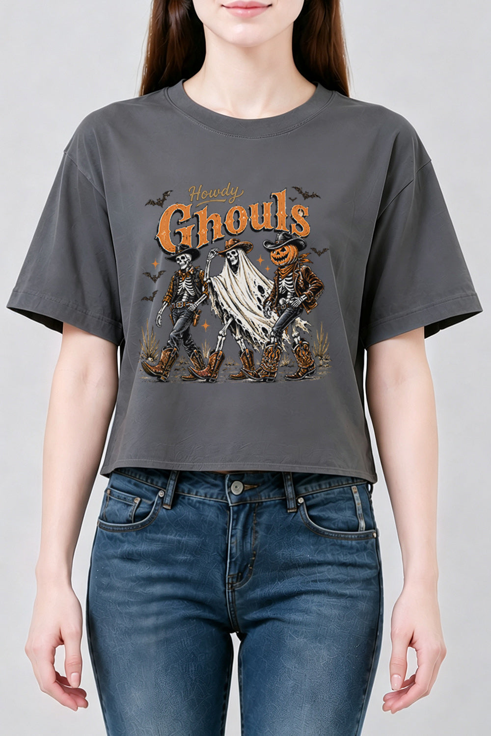 Howdy ghouls cowboys crop top