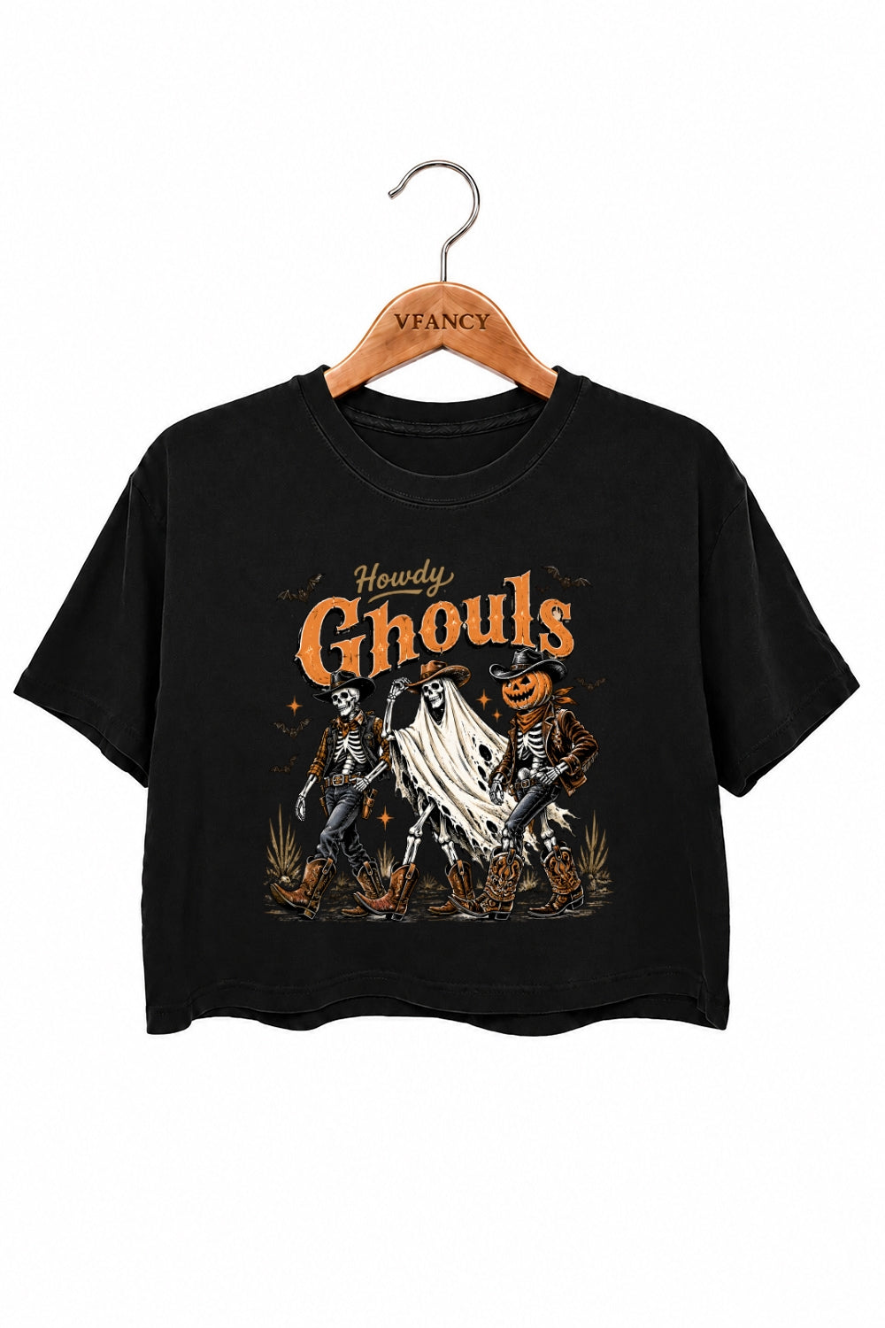 Howdy ghouls cowboys crop top
