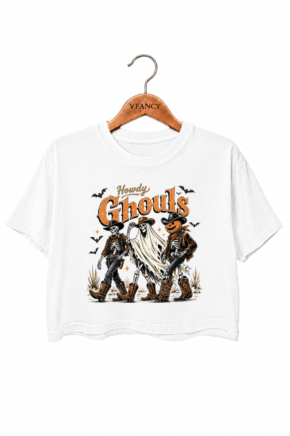 Howdy ghouls cowboys crop top