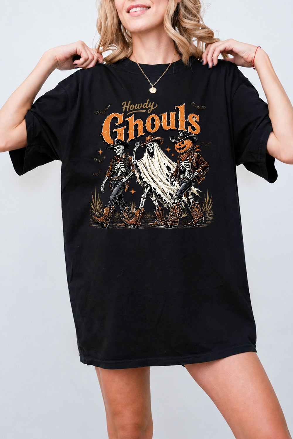 Howdy ghouls cowboys tee