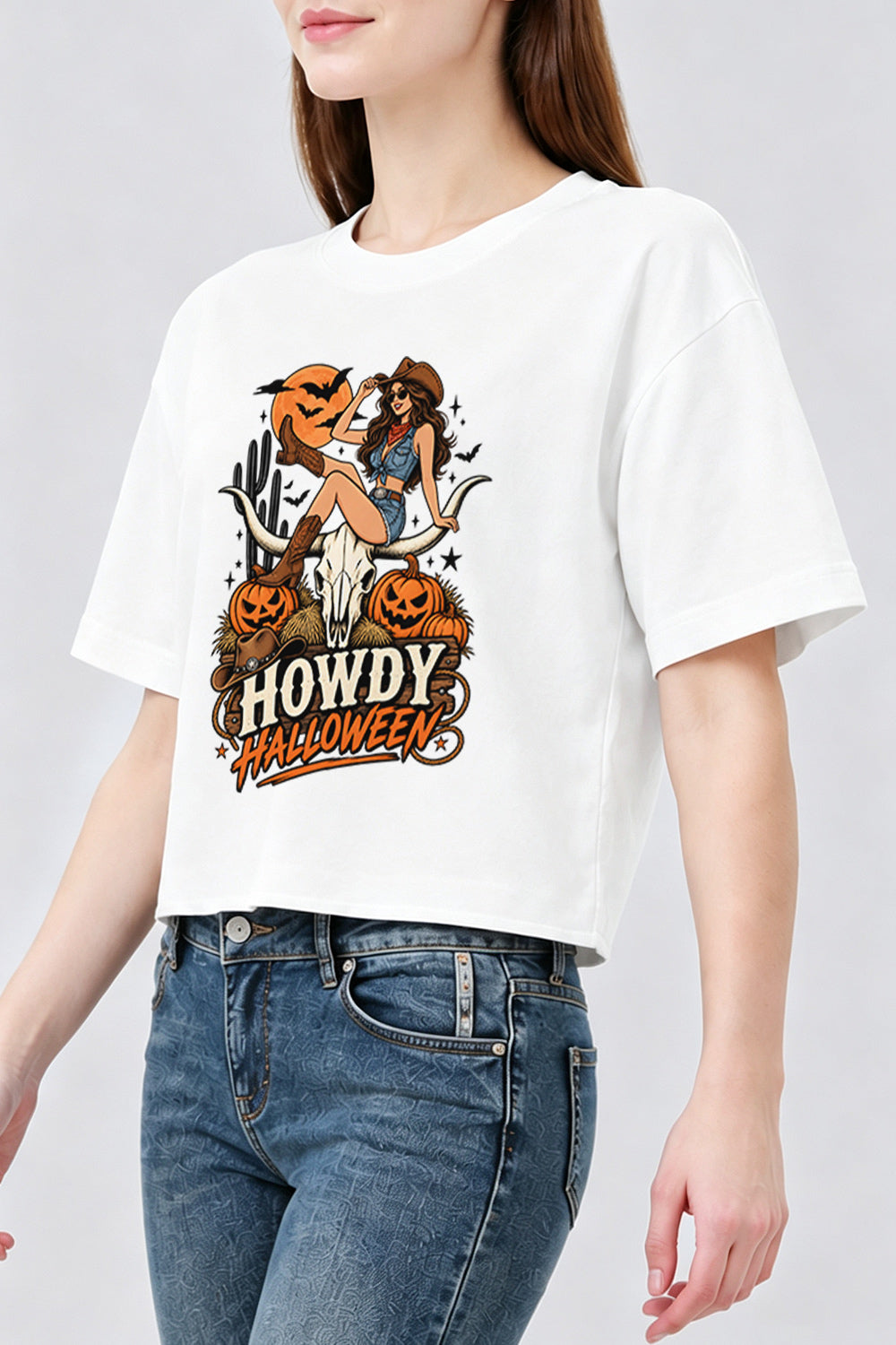 Howdy halloween cowgirl crop top