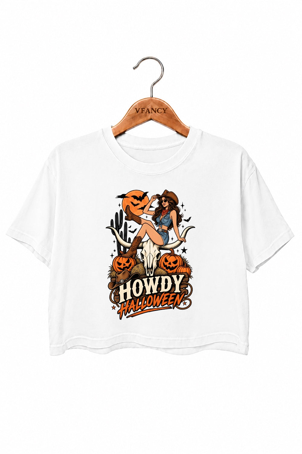 Howdy halloween cowgirl crop top