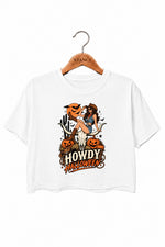 Howdy halloween cowgirl crop top