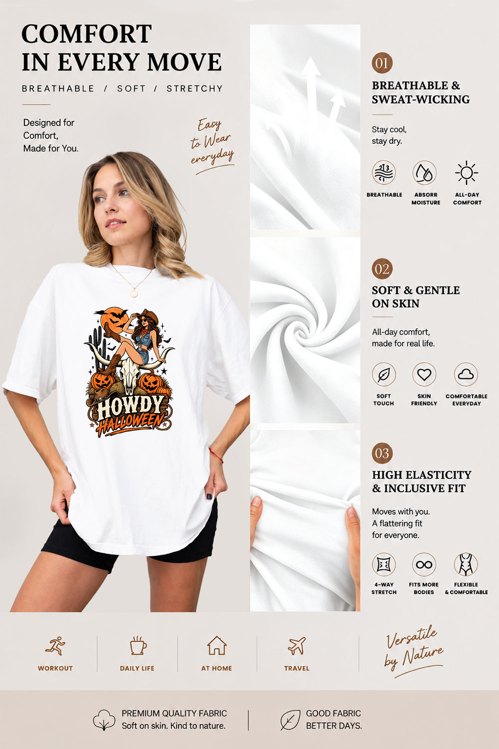 Howdy halloween cowgirl tee