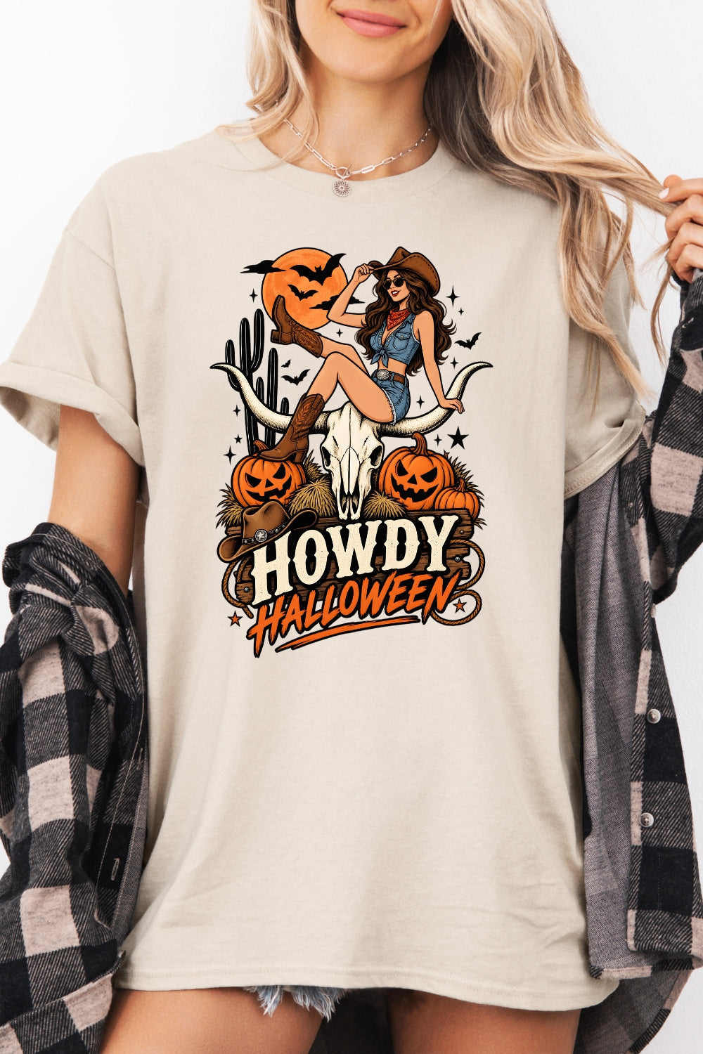 Howdy halloween cowgirl tee
