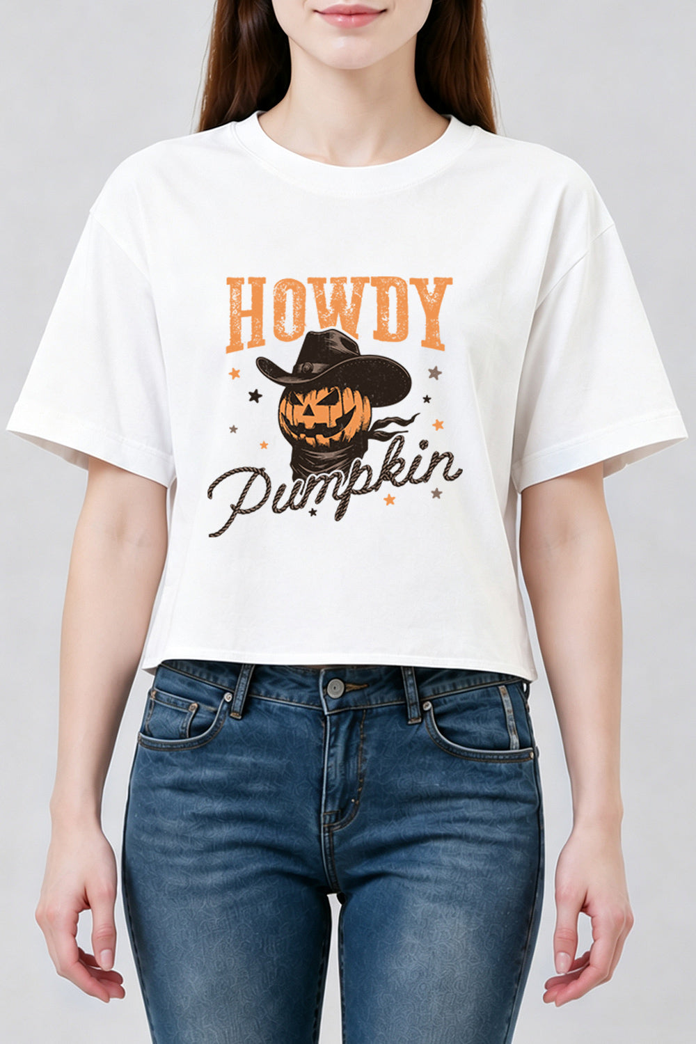 Howdy pumpkin cowboy crop top