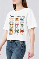 I am thankful bows crop top