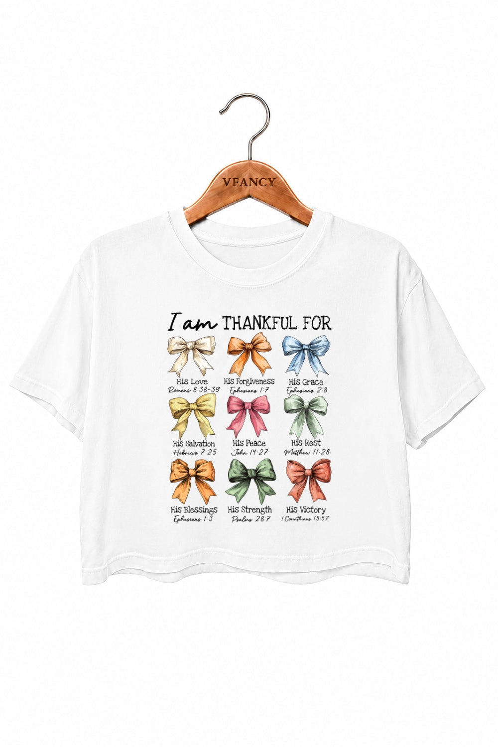 I am thankful bows crop top