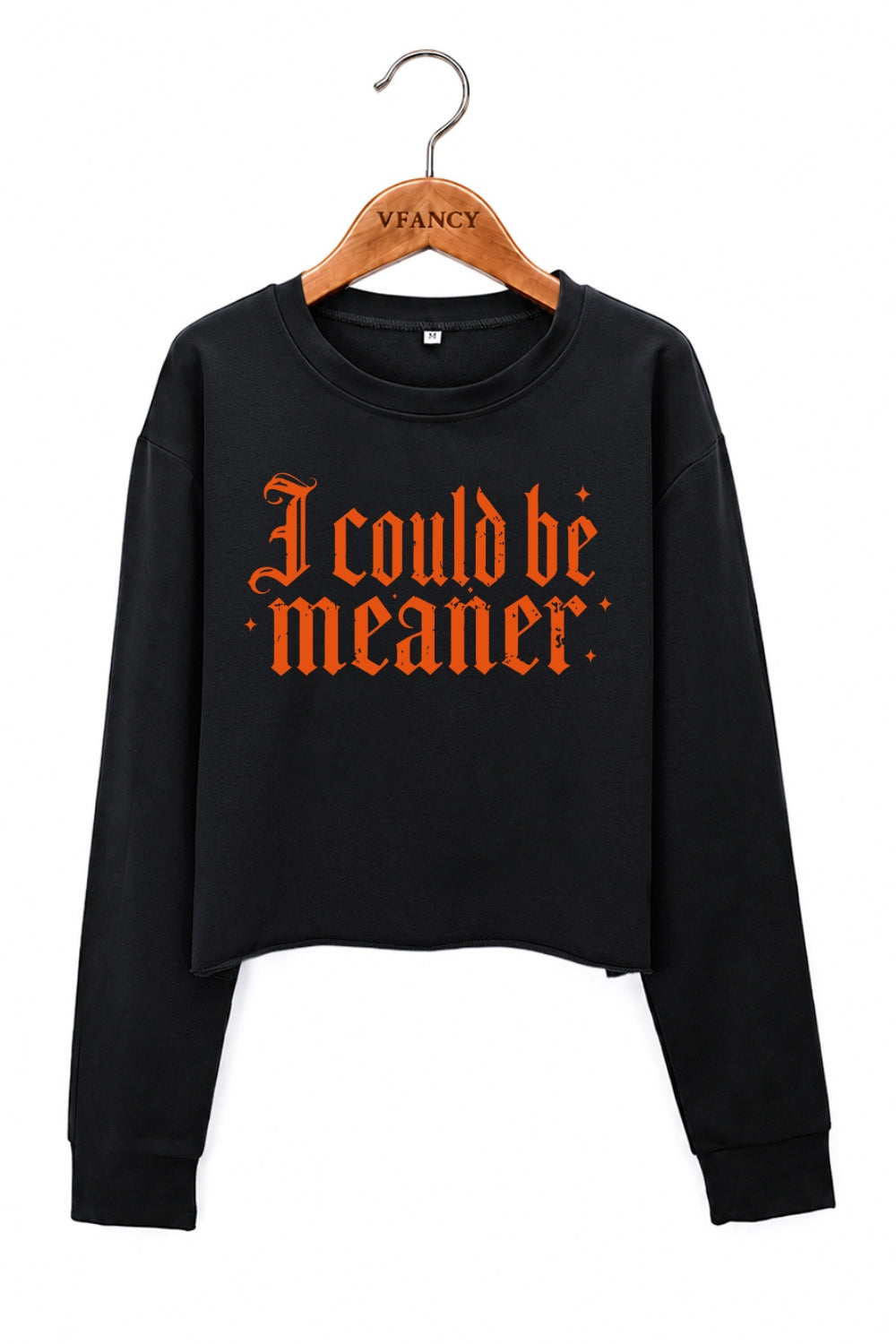 i could be meaner gothic crop sweatshirt