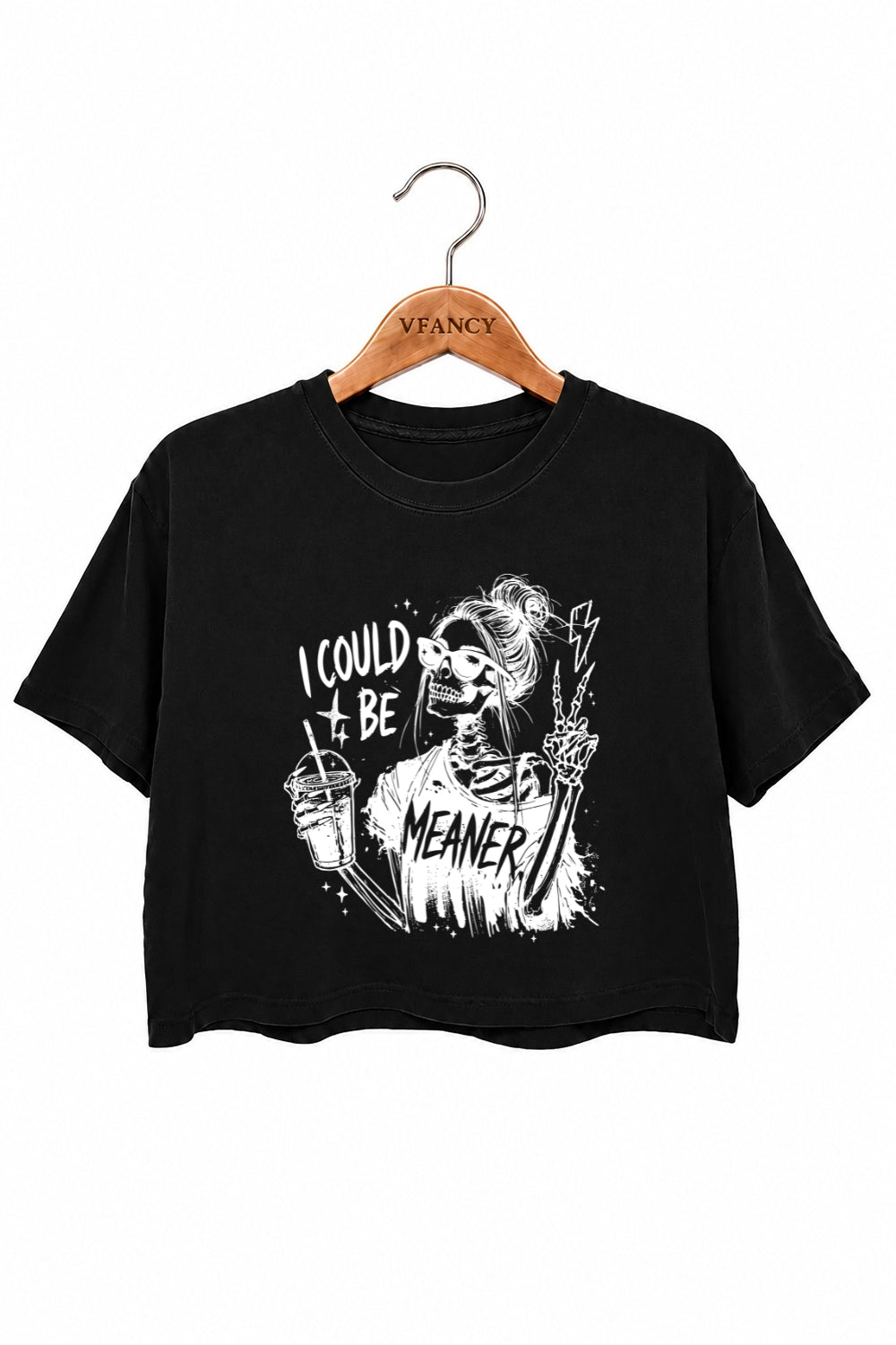 I could be meaner skull crop top