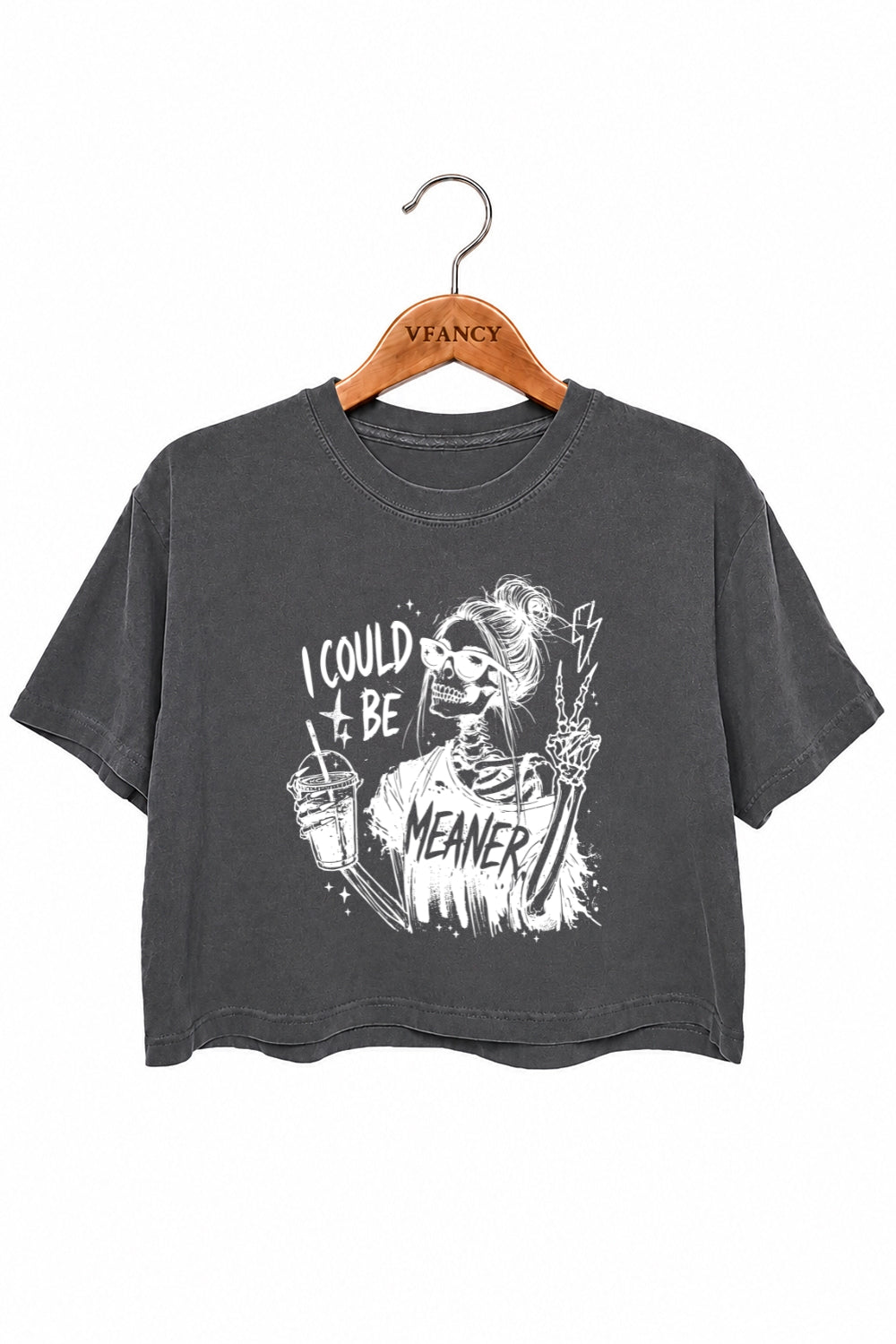 I could be meaner skull crop top