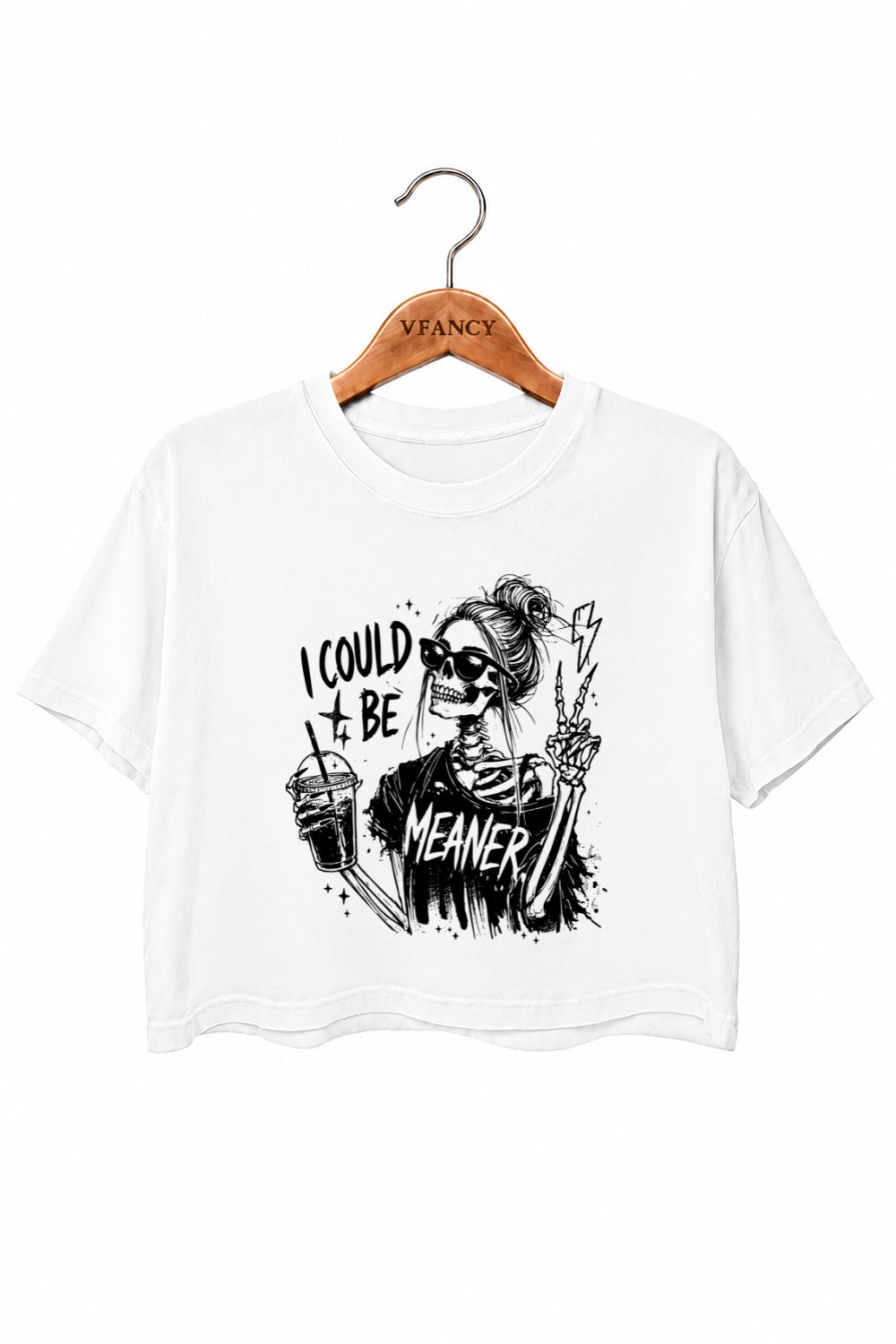 I could be meaner skull crop top