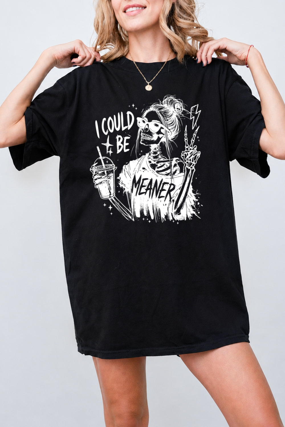 I could be meaner skull tee