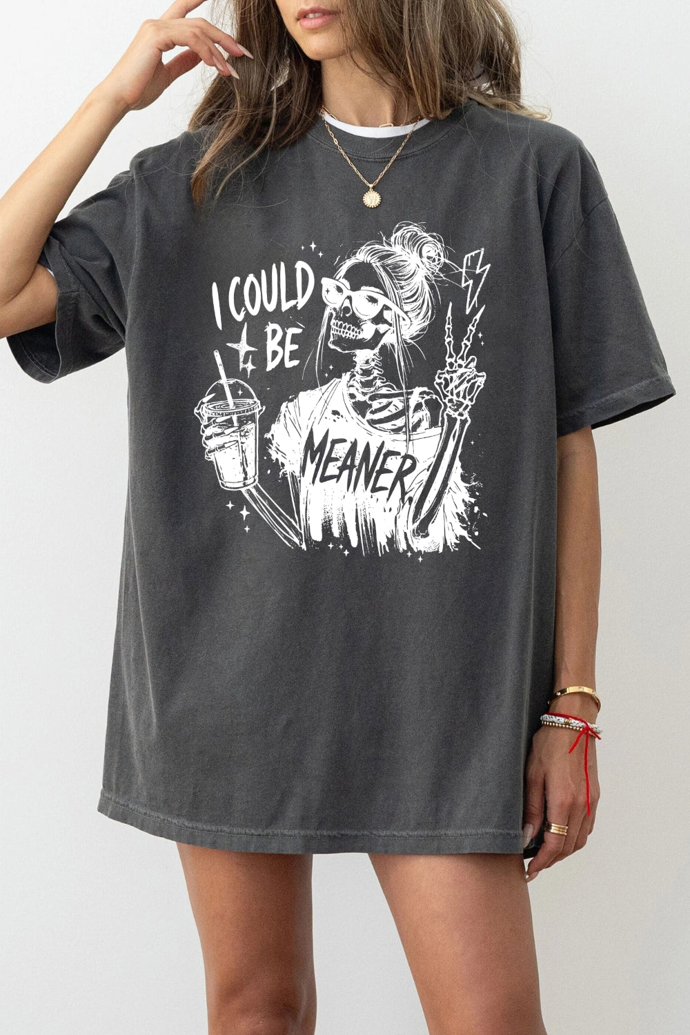 I could be meaner skull tee