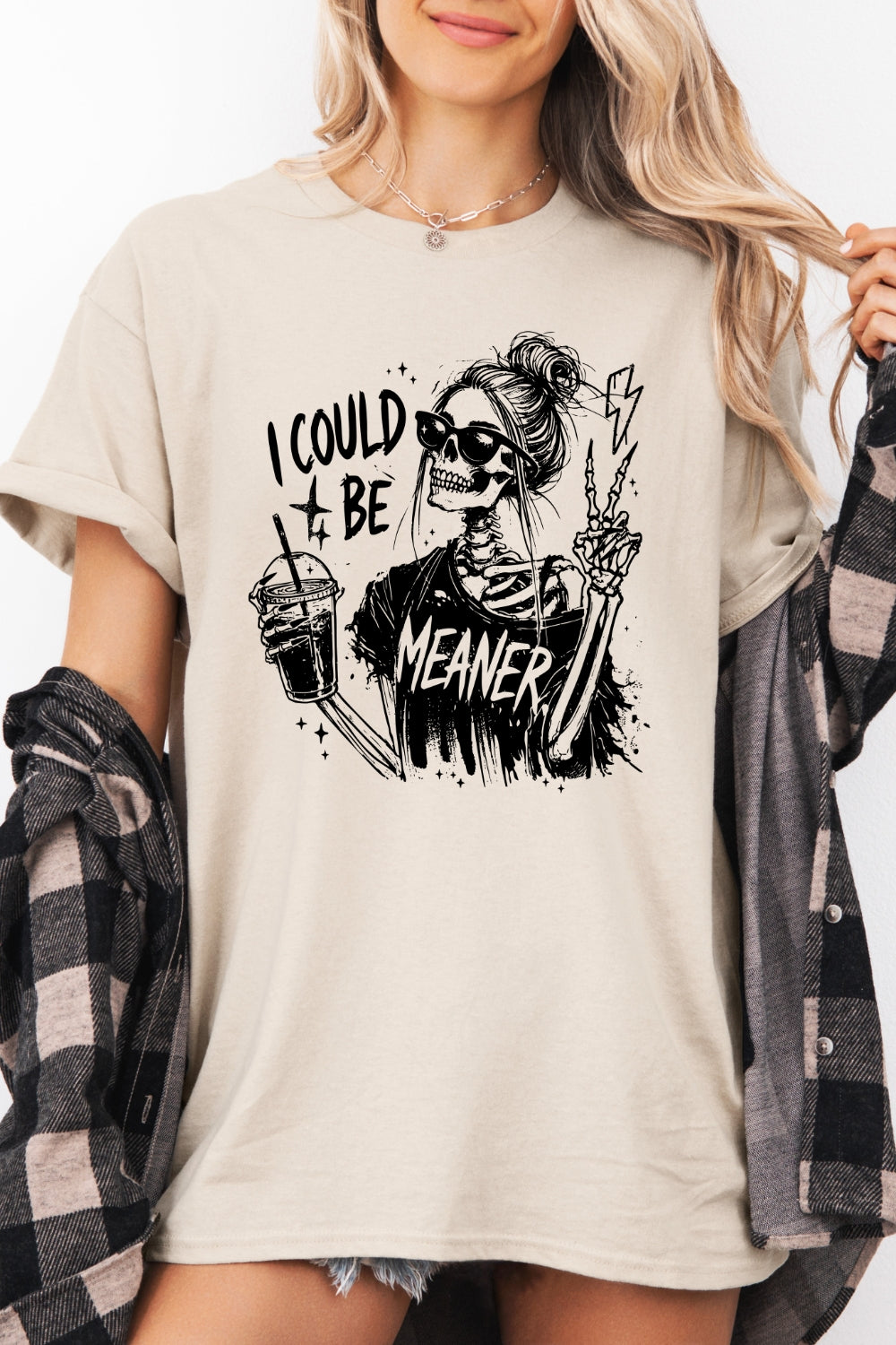 I could be meaner skull tee