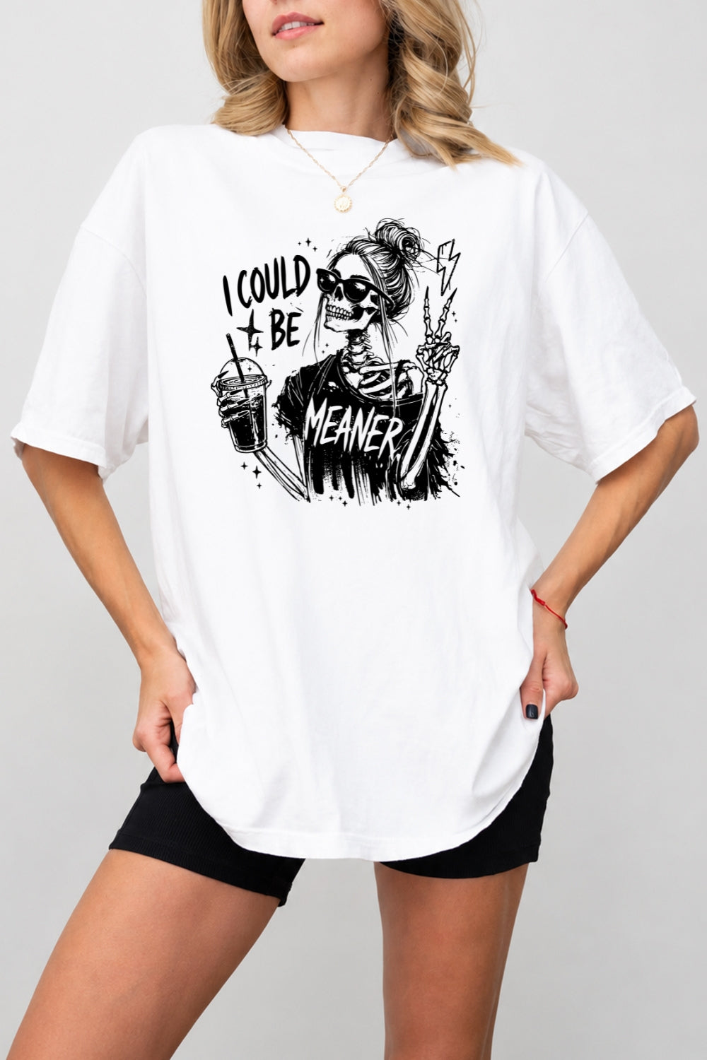 I could be meaner skull tee