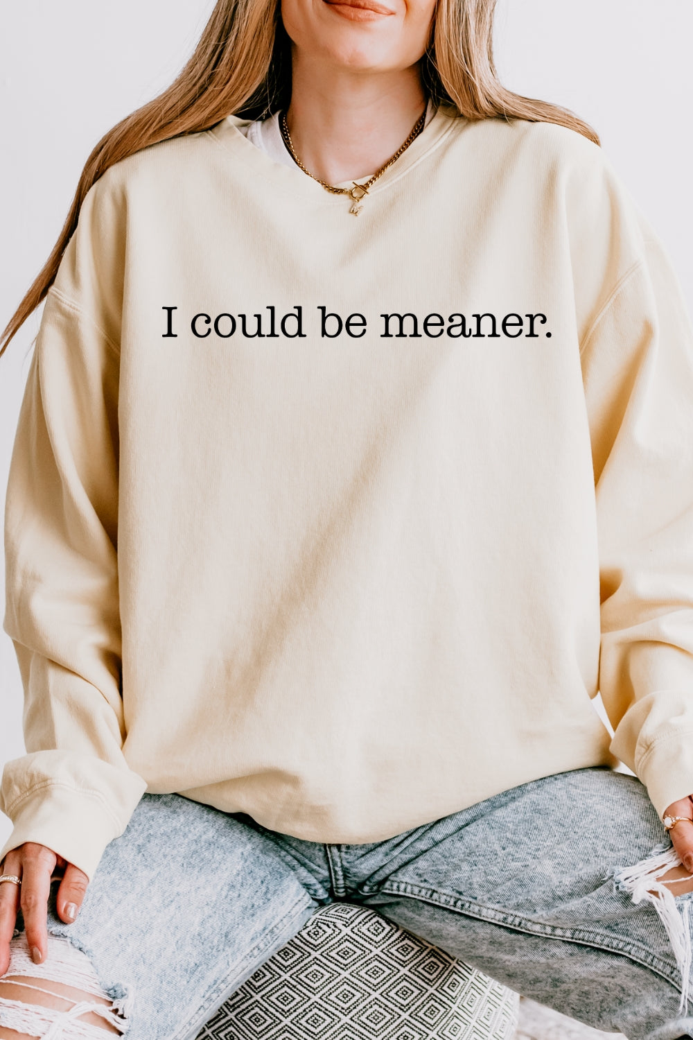 I could be meaner crop sweatshirt