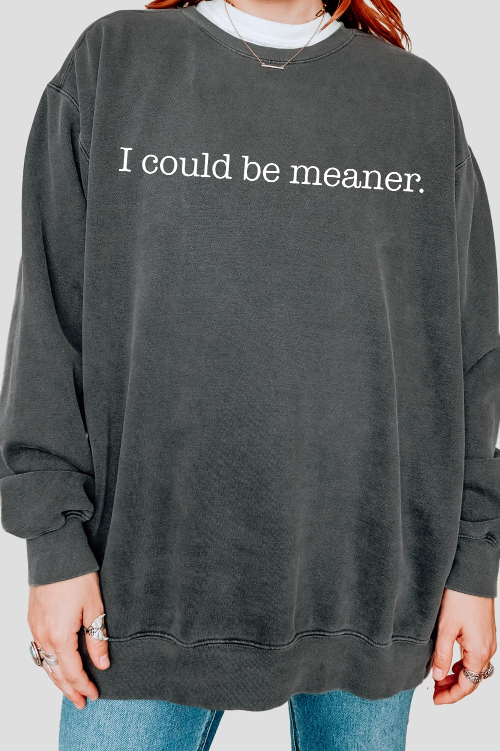 I could be meaner crop sweatshirt