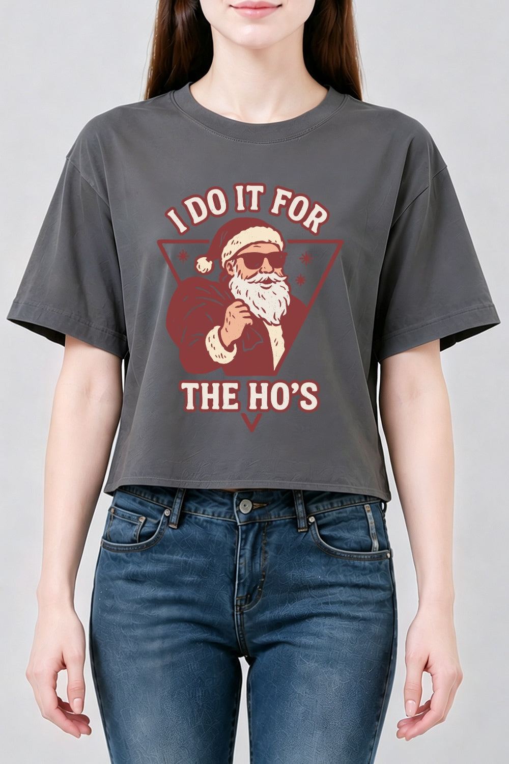 I do it for the ho's christmas crop top