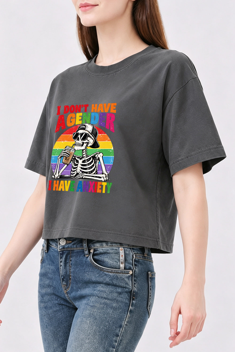 I don't have a gender I have anxiety crop top