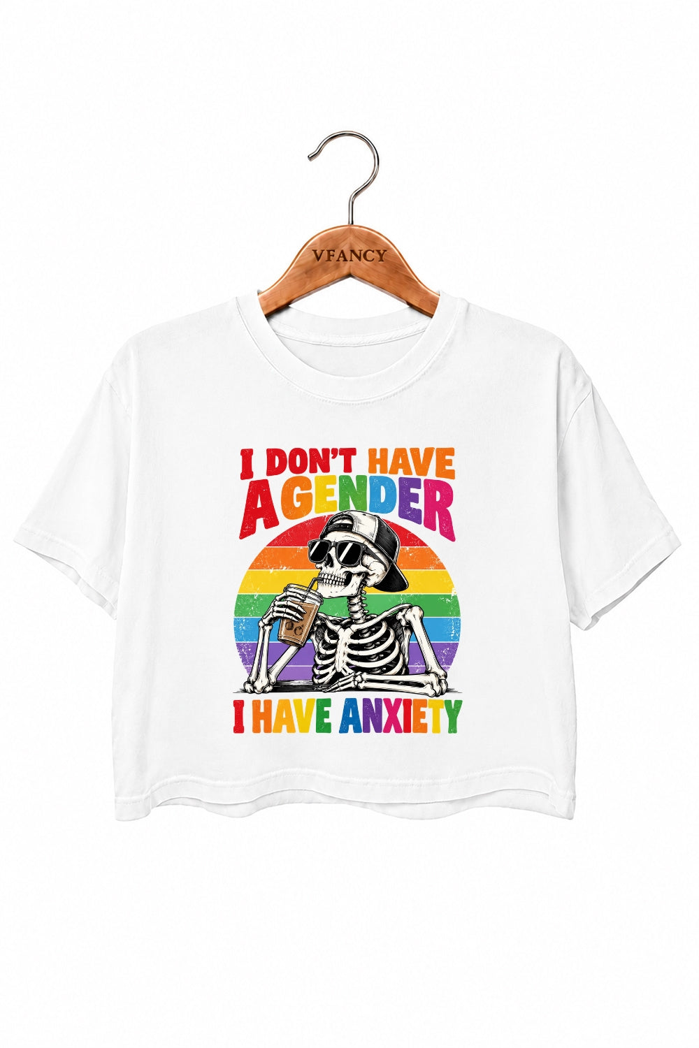 I don't have a gender I have anxiety crop top